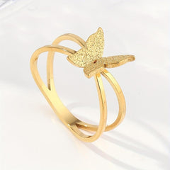 Stainless Steel Butterfly Ring for Women
