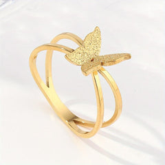 Stainless Steel Butterfly Ring for Women
