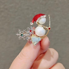 Christmas Snowman Brooch Women's Coat Accessories