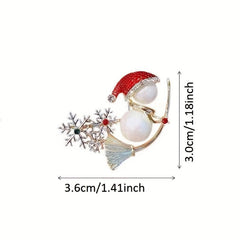 Christmas Snowman Brooch Women's Coat Accessories