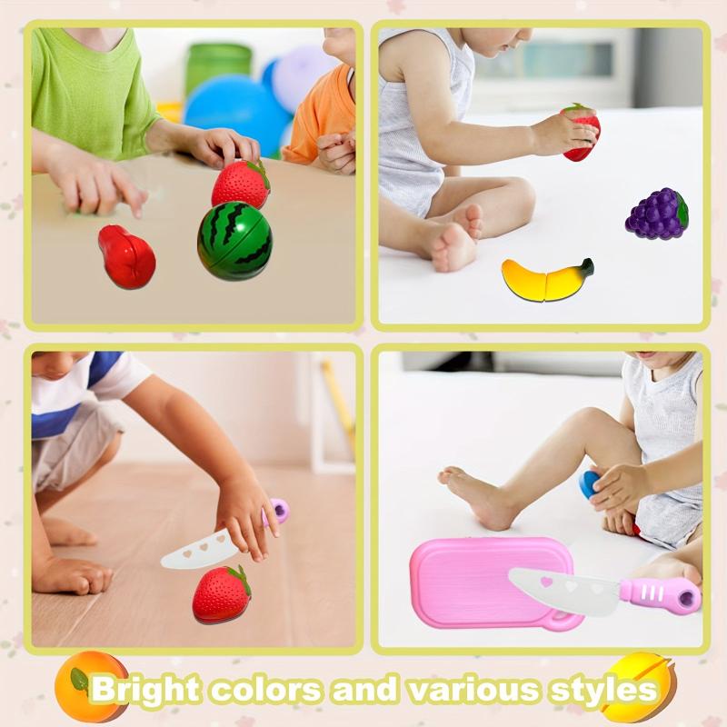 Kids Mock Kitchen Toy Set - Fruit and Vegetable Cutting Educational Toys