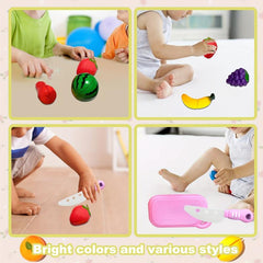 Kids Mock Kitchen Toy Set - Fruit and Vegetable Cutting Educational Toys