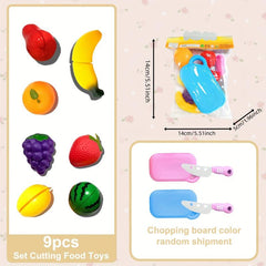 Kids Mock Kitchen Toy Set - Fruit and Vegetable Cutting Educational Toys