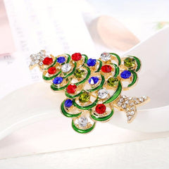 Christmas Tree Brooch Alloy Artificial Diamond Brooch Christmas Gift