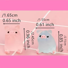 30pcs Mini Resin Luminous Pigs for DIY Christmas Decorations, Birthdays, Parties