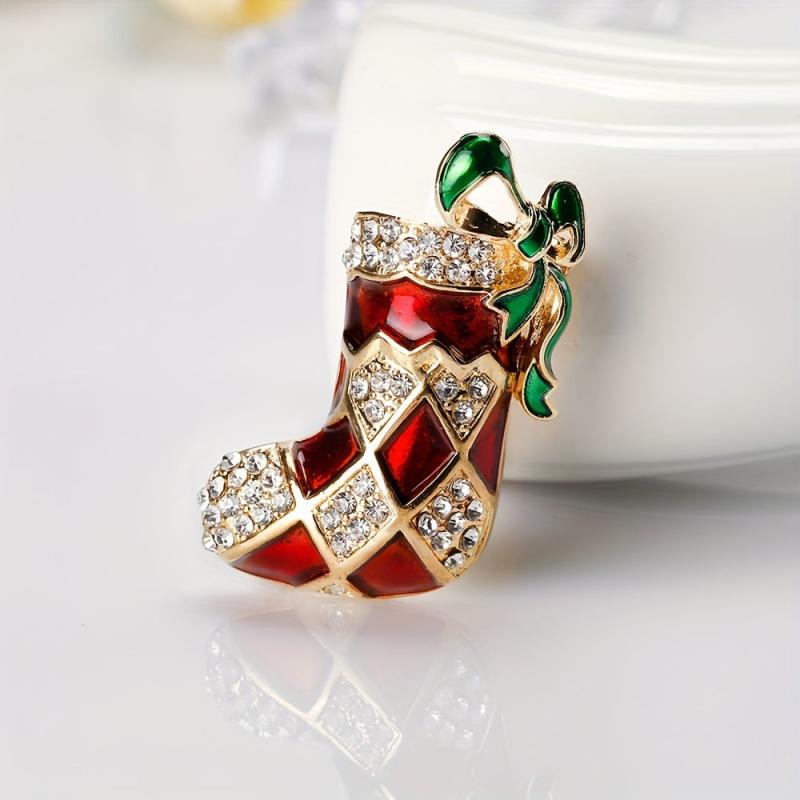 Hot Christmas Socks Brooch Corsage Jewelry