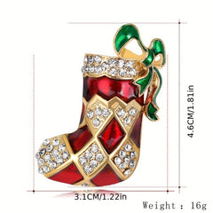 Hot Christmas Socks Brooch Corsage Jewelry