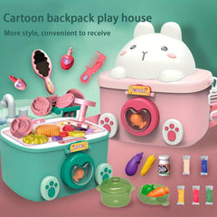 Kids Play House Toy DIY Play Dough Backpack Educational Toy Green