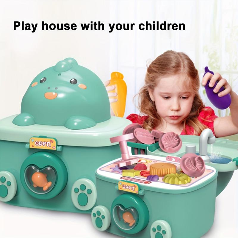 Kids Play House Toy DIY Play Dough Backpack Educational Toy Green