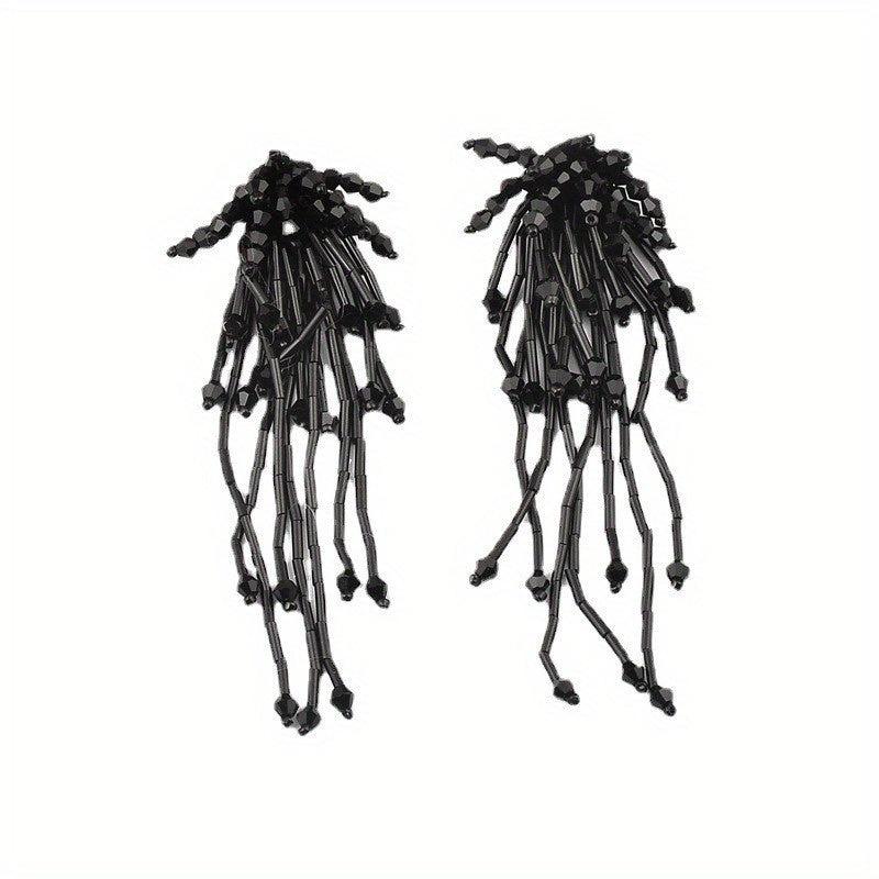 Boho Tassel Stud Earrings Crystal Dangle Earrings Women Girls