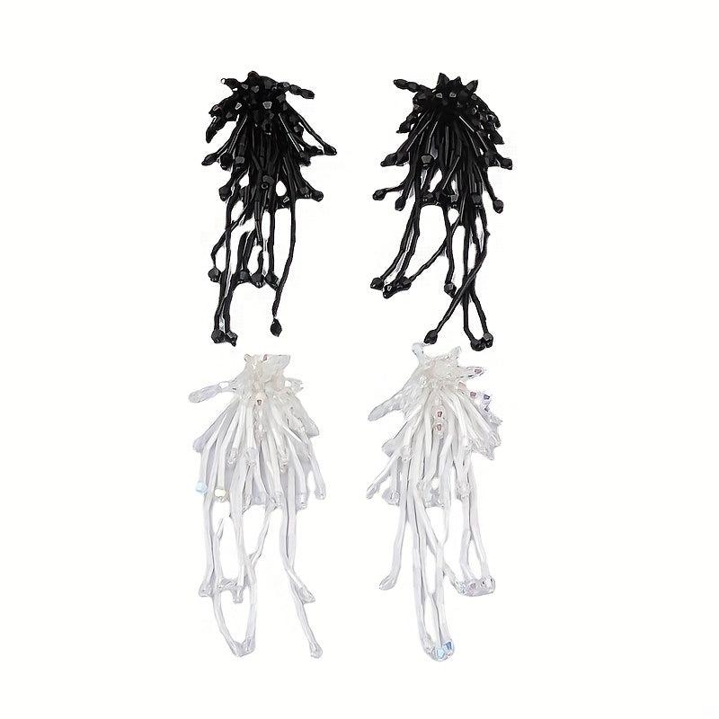 Boho Tassel Stud Earrings Crystal Dangle Earrings Women Girls
