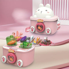 Mini Kitchen Toy Set with Real Cooking Spray Faucet & Recycling Water