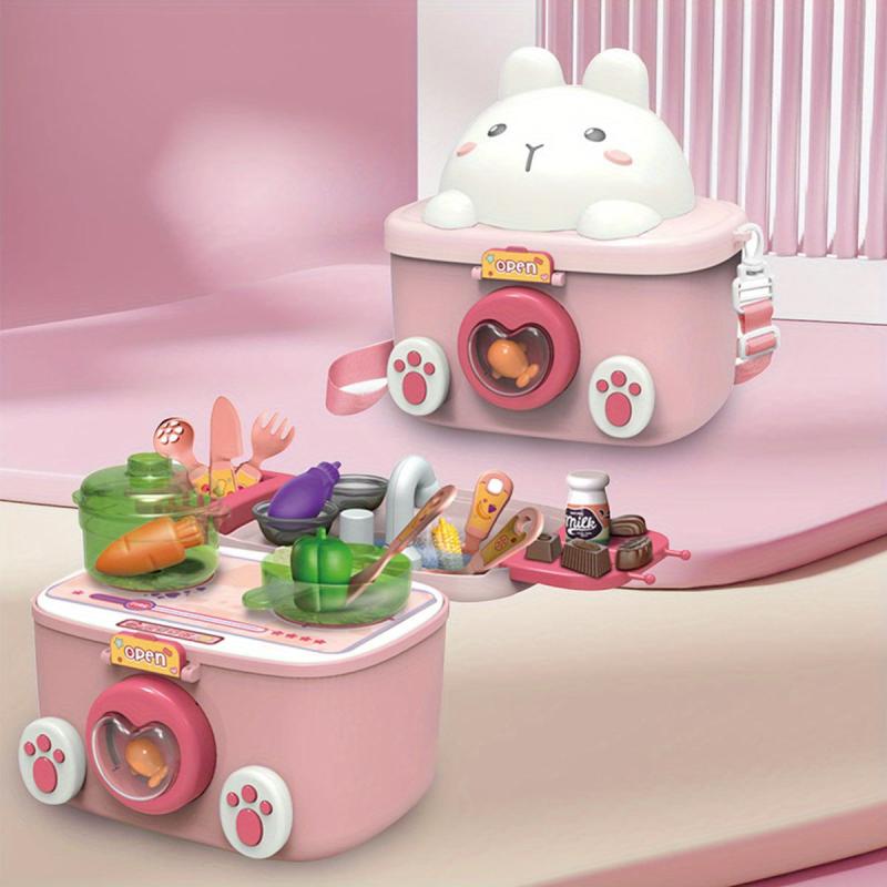 Mini Kitchen Toy Set with Real Cooking Spray Faucet & Recycling Water