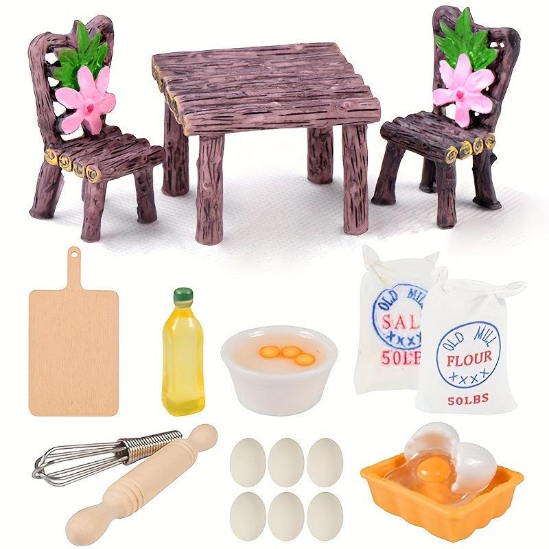 12 Dollhouse Christmas Kitchen Food Play Accessories Set