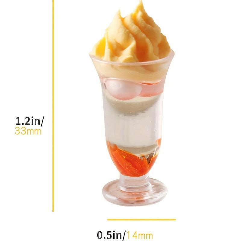 2pcs Mini Model Resin Clay Ice Cream Cup Dollhouse Accessories