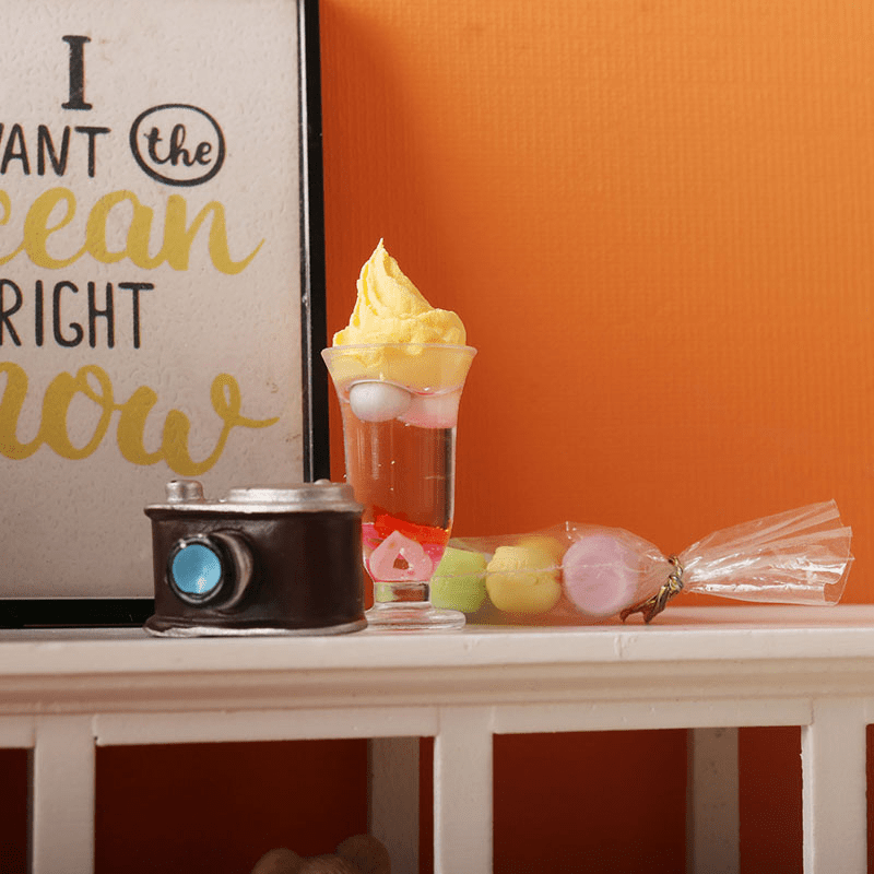 2pcs Mini Model Resin Clay Ice Cream Cup Dollhouse Accessories