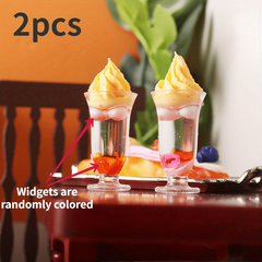 2pcs Mini Model Resin Clay Ice Cream Cup Dollhouse Accessories