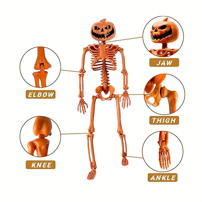2pcs Halloween Pumpkin Skull Holder Decoration Set