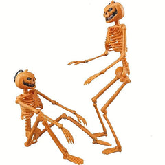 2pcs Halloween Pumpkin Skull Holder Decoration Set