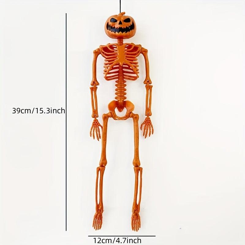 2pcs Halloween Pumpkin Skull Holder Decoration Set