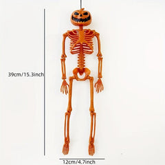 2pcs Halloween Pumpkin Skull Holder Decoration Set