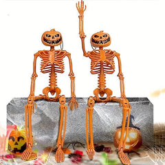 2pcs Halloween Pumpkin Skull Holder Decoration Set