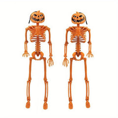 2pcs Halloween Pumpkin Skull Holder Decoration Set