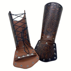 Medieval Knight Style Embossed Wolf Head Gauntlet