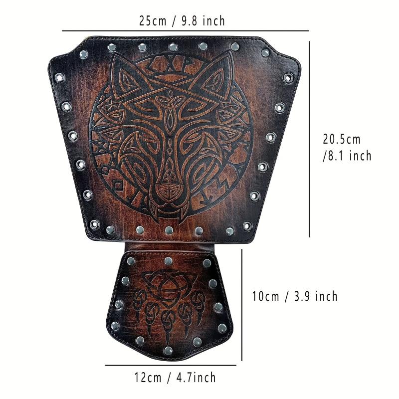 Medieval Knight Style Embossed Wolf Head Gauntlet