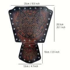 Medieval Knight Style Embossed Wolf Head Gauntlet