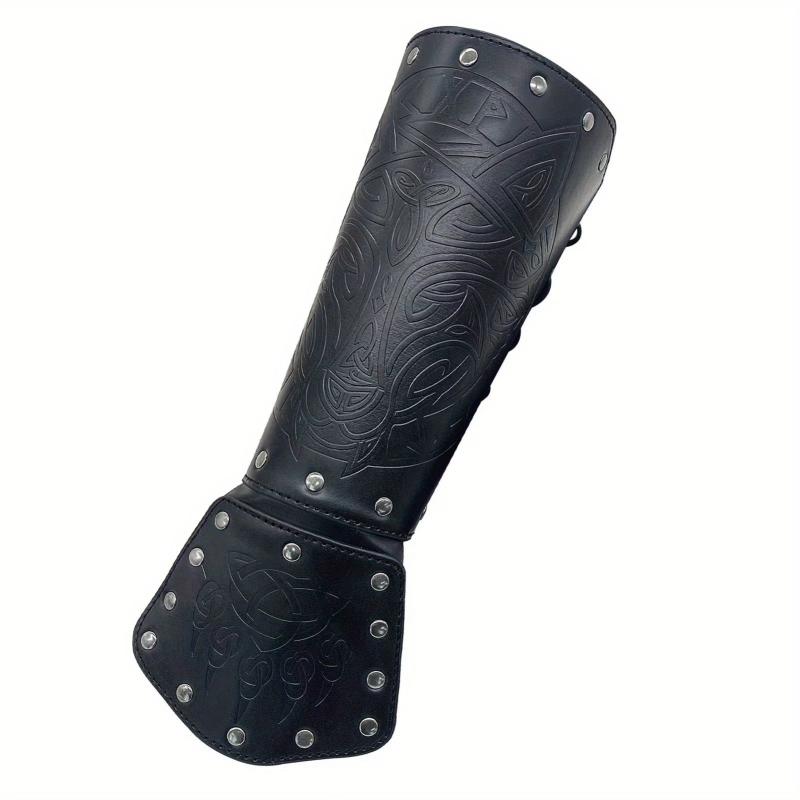 Medieval Knight Style Embossed Wolf Head Gauntlet