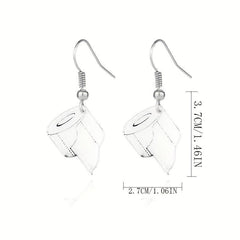 Acrylic Toilet Paper Roll Paper Earrings