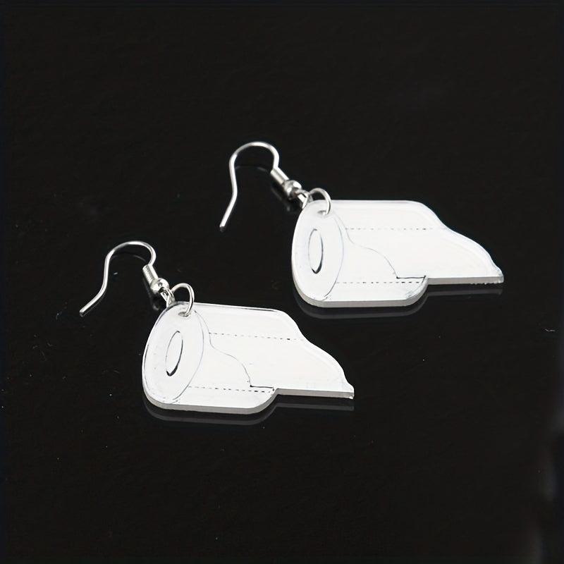 Acrylic Toilet Paper Roll Paper Earrings