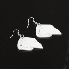 Acrylic Toilet Paper Roll Paper Earrings