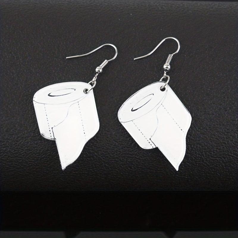 Acrylic Toilet Paper Roll Paper Earrings