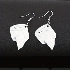 Acrylic Toilet Paper Roll Paper Earrings