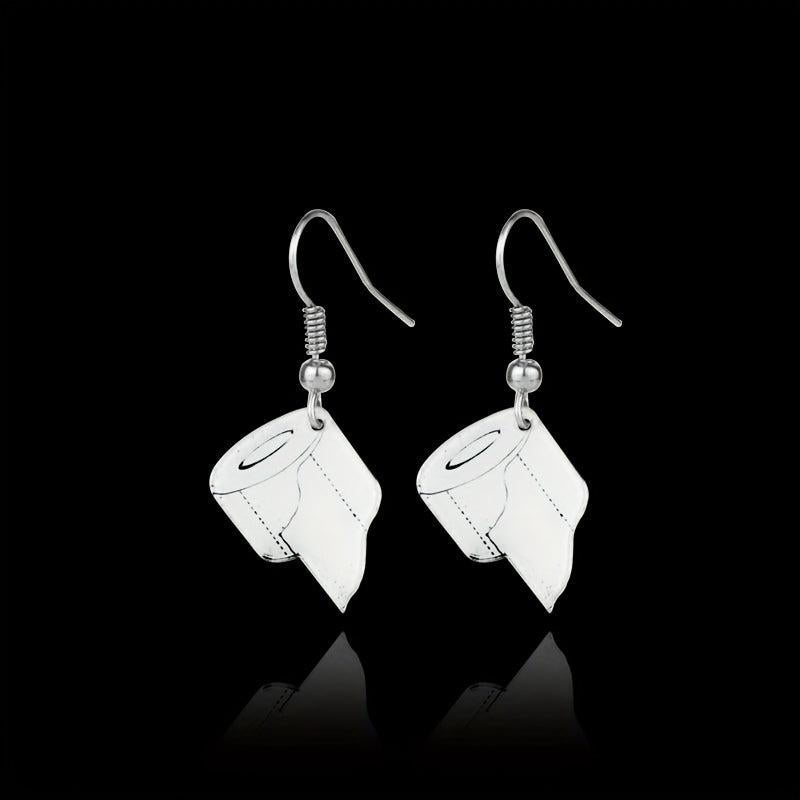 Acrylic Toilet Paper Roll Paper Earrings