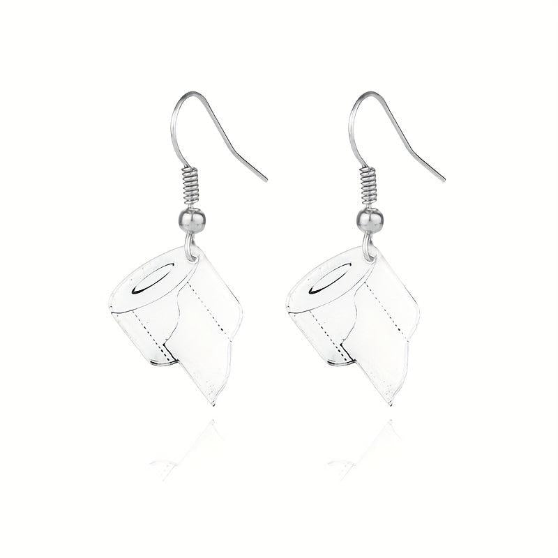 Acrylic Toilet Paper Roll Paper Earrings