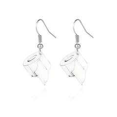 Acrylic Toilet Paper Roll Paper Earrings