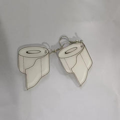 Acrylic Toilet Paper Roll Paper Earrings