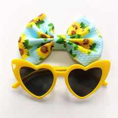 Kids' Headband Glasses Set Broken Flower Headband Sunglasses