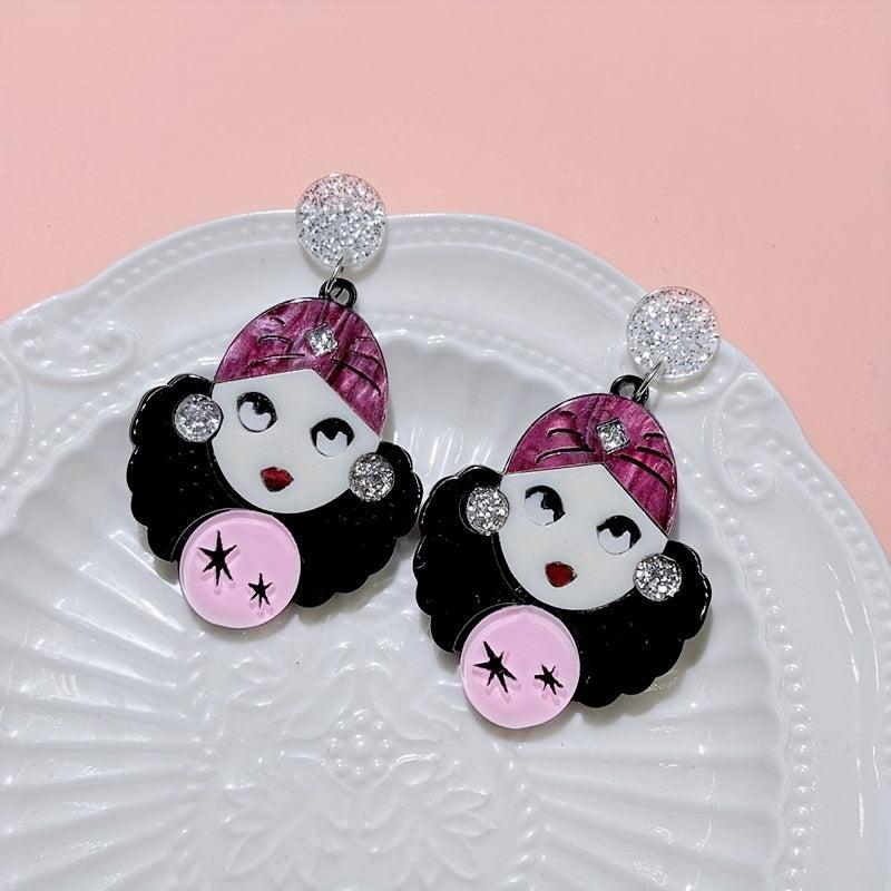 Girls Ethnic Style Acrylic Drop Earrings Birthday Gift