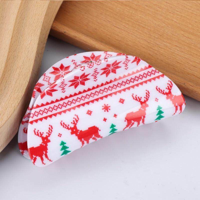 Christmas Elk Snowflake Sweet Hair Grab Clip