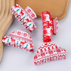 Christmas Elk Snowflake Sweet Hair Grab Clip