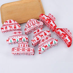 Christmas Elk Snowflake Sweet Hair Grab Clip