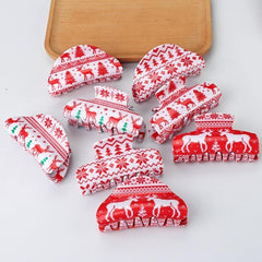 Christmas Elk Snowflake Sweet Hair Grab Clip