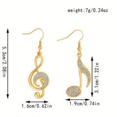 Music Creativity Earrings Set with Asymmetric Ear Hooks