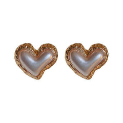 Pearl Love Earrings Unique Summer Sense Light Niche Earrings