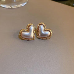 Pearl Love Earrings Unique Summer Sense Light Niche Earrings