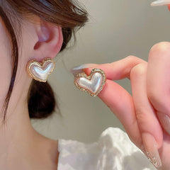 Pearl Love Earrings Unique Summer Sense Light Niche Earrings